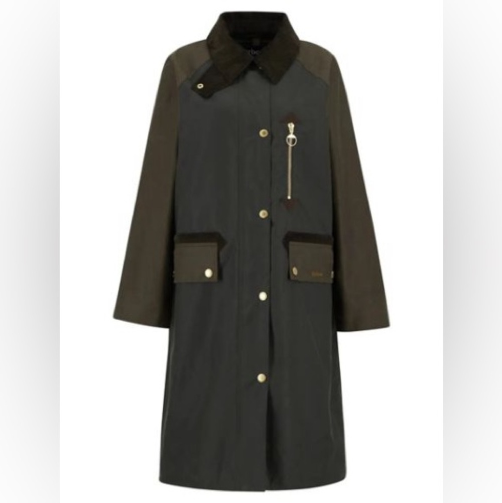 NWT Barbour Dark Green and Brown Long Utility Coat